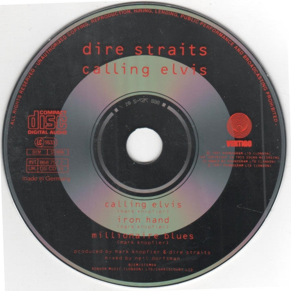 Dire Straits : Calling Elvis (CD, Single)