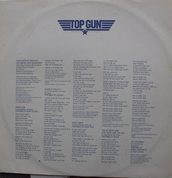 Various : Top Gun (Original Motion Picture Soundtrack) (LP, Album)