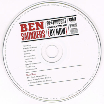 Ben Saunders (2) : You Thought You Knew Me By Now (CD, Album, Sup)