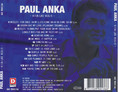 Paul Anka : Viva Las Vegas (CD, Album)