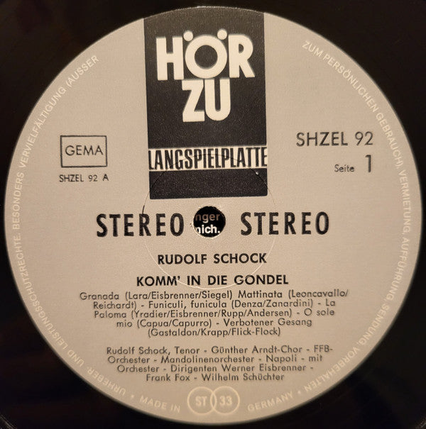 Rudolf Schock : Komm In Die Gondel... (LP, Album)