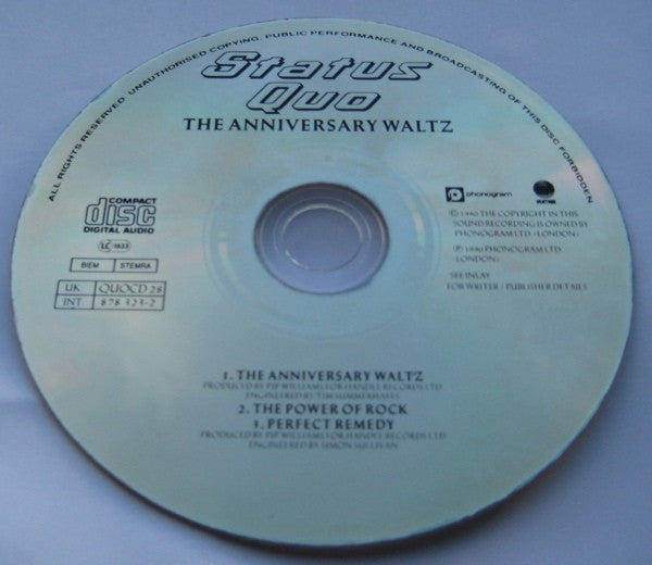 Status Quo : The Anniversary Waltz (CD, Single)