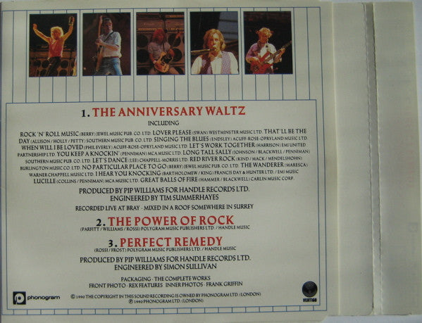 Status Quo : The Anniversary Waltz (CD, Single)