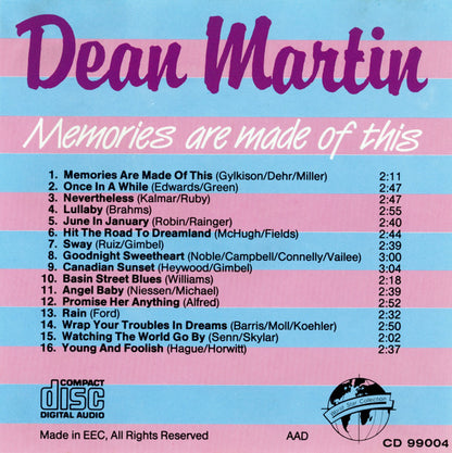 Dean Martin : Memories Are Made Of This (CD, Comp)