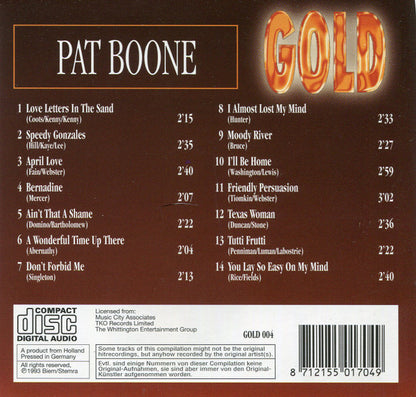 Pat Boone : Gold (CD, Comp)