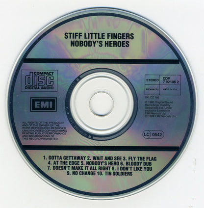 Stiff Little Fingers : Nobody's Heroes (CD, Album, RE, RP)