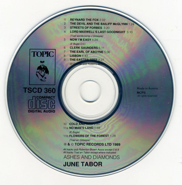 June Tabor : Ashes And Diamonds (CD, Album, RE)