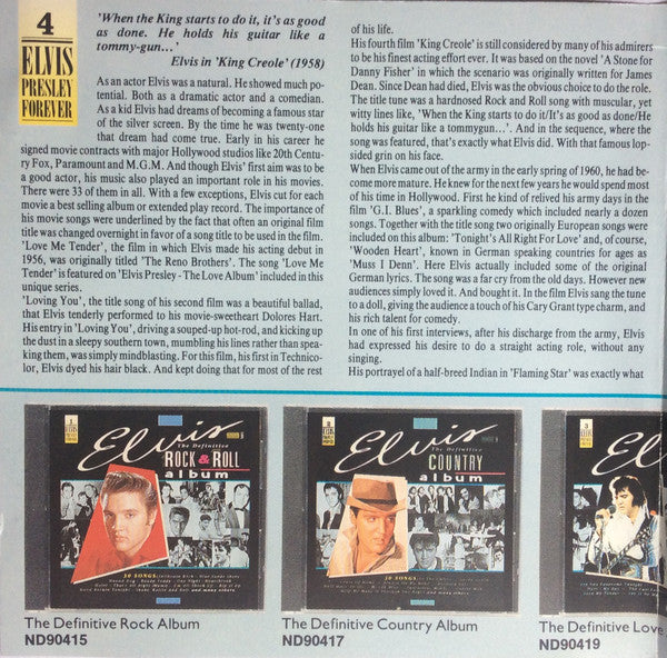 Elvis Presley : The Definitive Film Album (CD, Album, Comp)