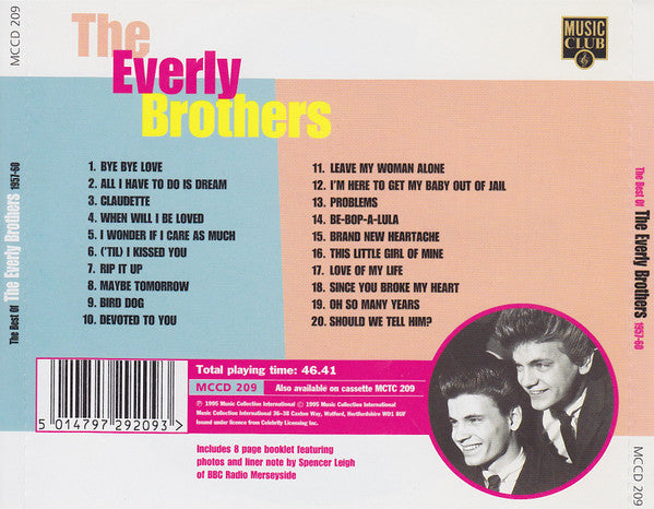 Everly Brothers : The Best Of The Everly Brothers 1957-60 (CD, Comp, RE)