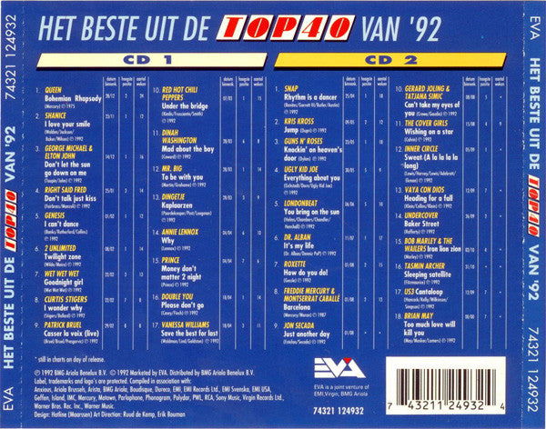 Various : Het Beste Uit De Top 40 Van '92 (2xCD, Comp)