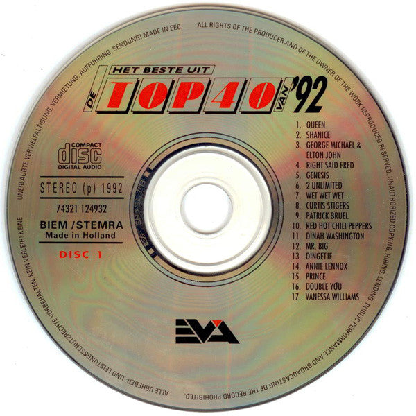 Various : Het Beste Uit De Top 40 Van '92 (2xCD, Comp)