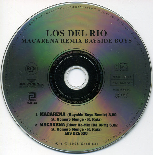 Los Del Rio : Macarena (Remix By The Bayside Boys) (CD, Single, Car)