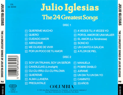 Julio Iglesias : The 24 Greatest Songs (2xCD, Comp)