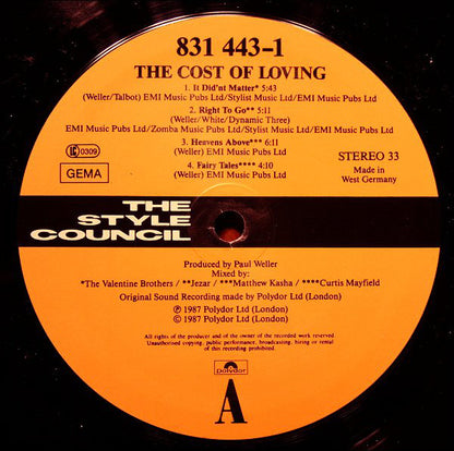 The Style Council : The Cost Of Loving (LP, Album)