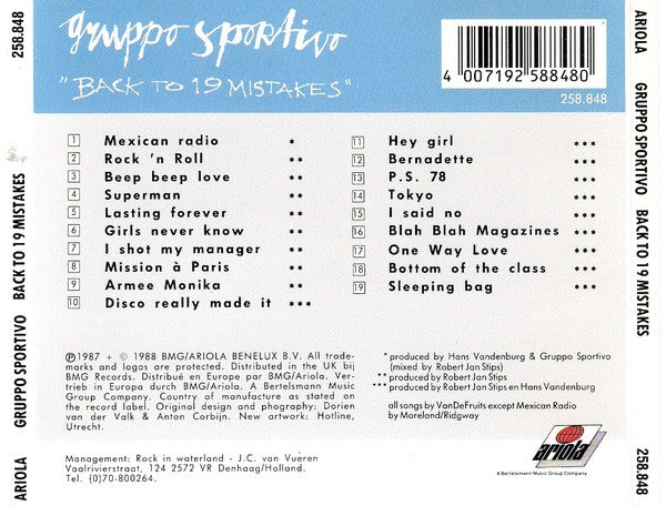 Gruppo Sportivo : Back To 19 Mistakes (CD, Comp)