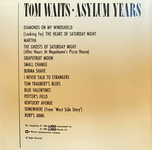 Tom Waits : Asylum Years (CD, Comp, RE, RM, RP)