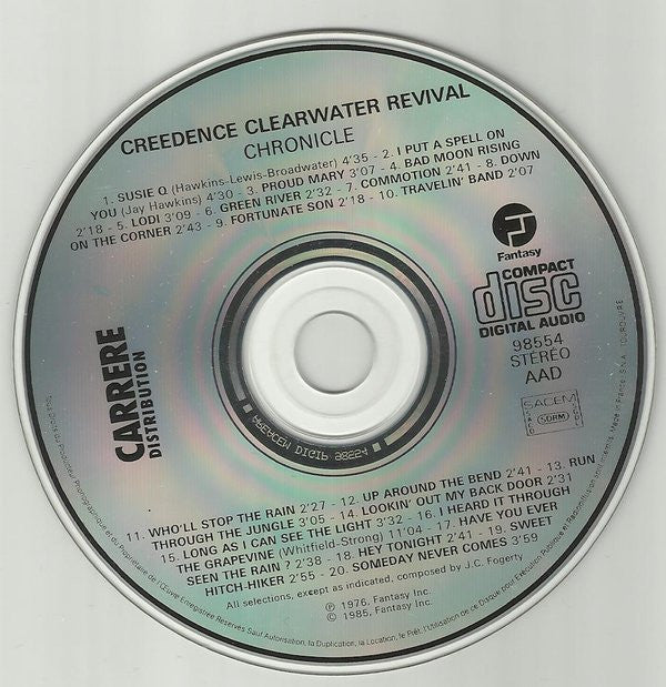 Creedence Clearwater Revival : Chronicle (The 20 Greatest Hits) (CD, Comp)