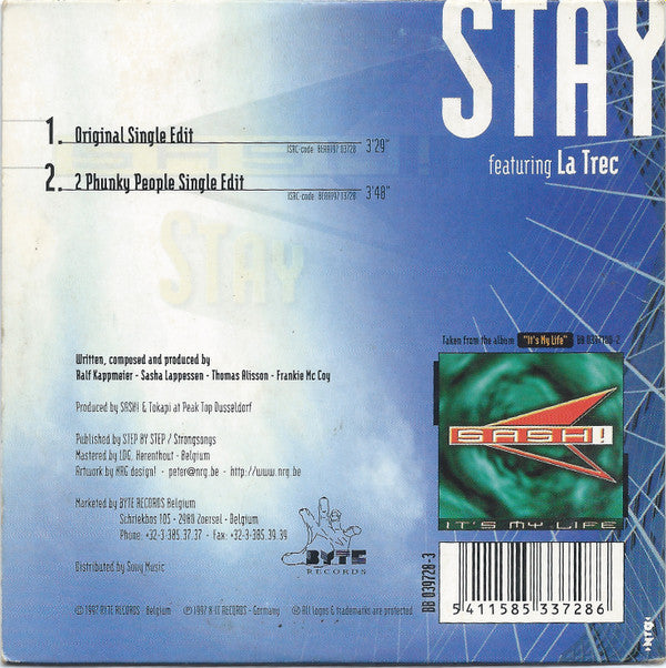 Sash! Featuring La Trec : Stay (CD, Single)