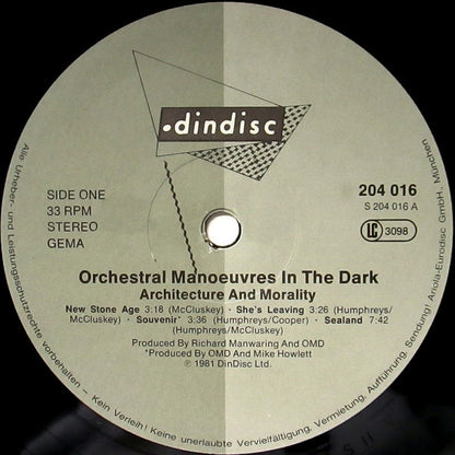 Orchestral Manoeuvres In The Dark : Architecture & Morality (LP, Album, Die)