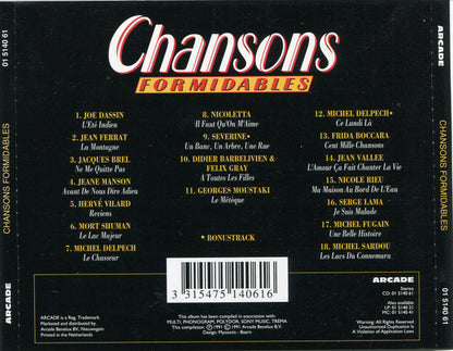 Various : Chansons Formidables (CD, Comp)