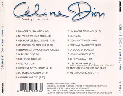 Céline Dion : C'est Pour Toi (CD, Comp)