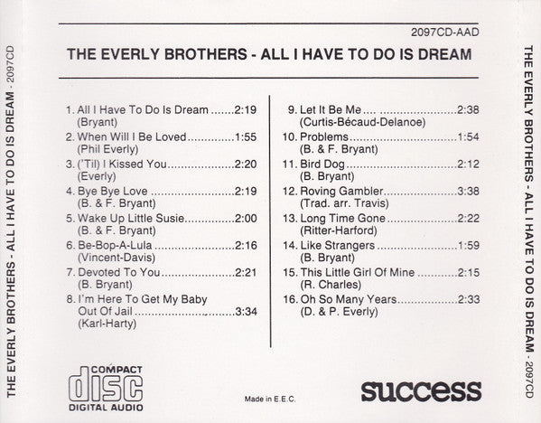 Everly Brothers : All I Have To Do Is Dream (CD, Comp)