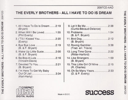 Everly Brothers : All I Have To Do Is Dream (CD, Comp)