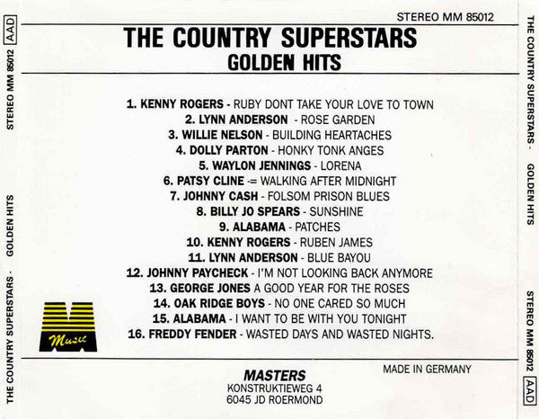 Various : The Country Superstars Golden Hits (CD, Album, Comp)