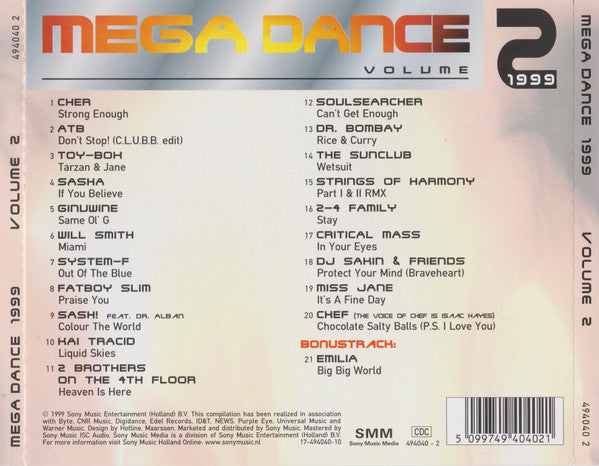 Various : Mega Dance 1999 Volume 2 (CD, Comp)