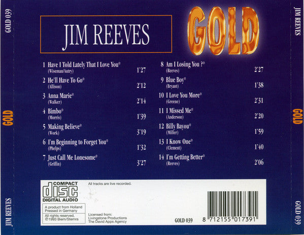 Jim Reeves : Gold (CD, Comp)