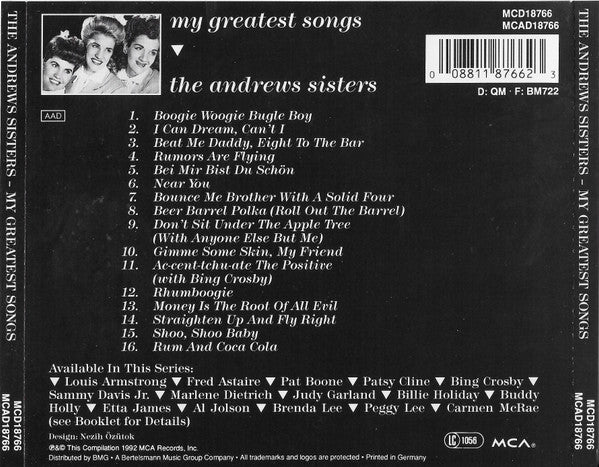 The Andrews Sisters : My Greatest Songs (CD, Comp)