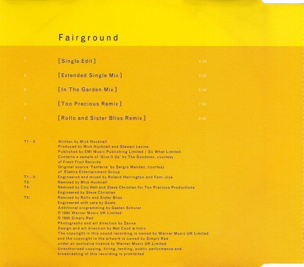 Simply Red : Fairground (The Remixes) (CD, Single, CD2)