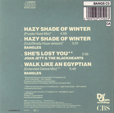 Bangles : Hazy Shade Of Winter (CD, Maxi)