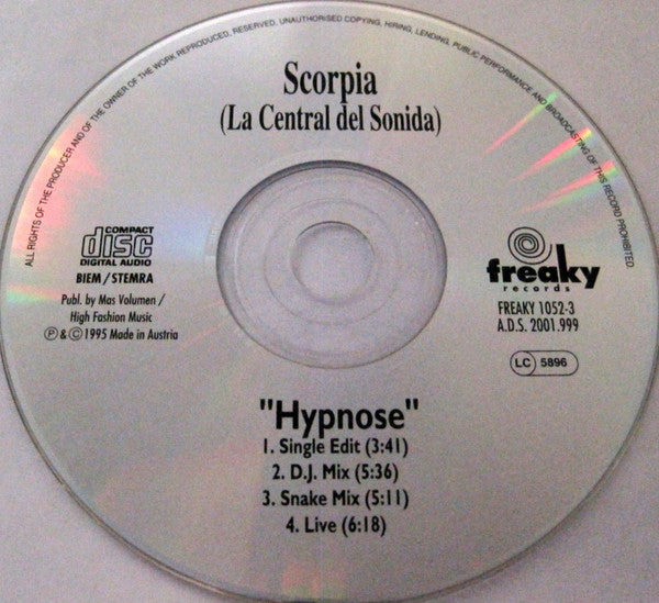 Scorpia (La Central Del Sonido)* : Hypnose (CD, Maxi)