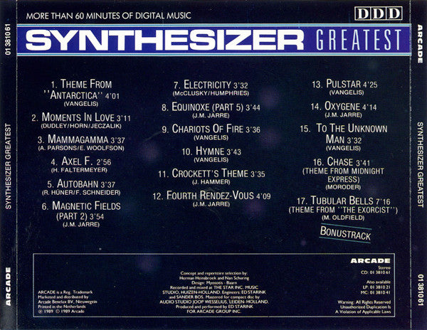 Ed Starink : Synthesizer Greatest (CD, Album)