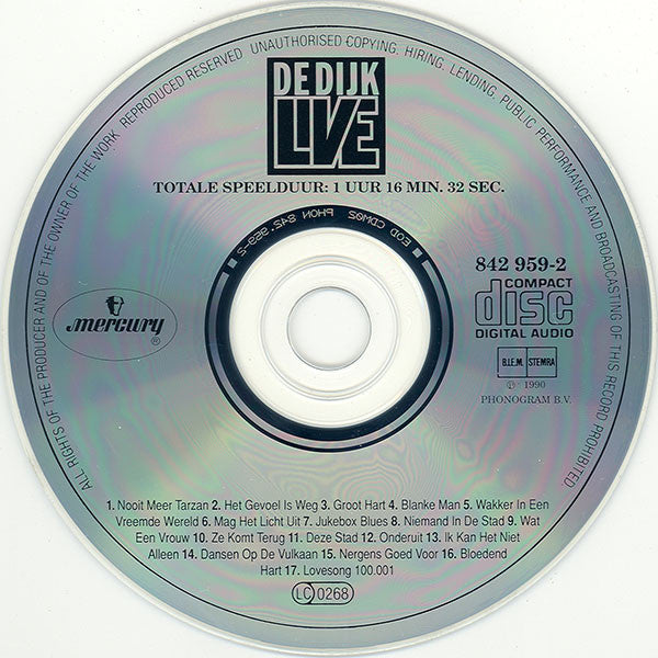 De Dijk : Live (CD, Album, RP)