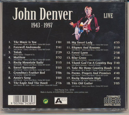 John Denver : 1943-1997 In Memory (CD, Album)