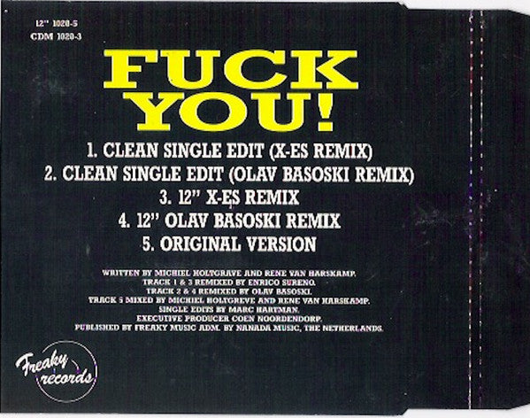 Tecno Flight 1 : Fuck You! (Remixes) (CD, Maxi)