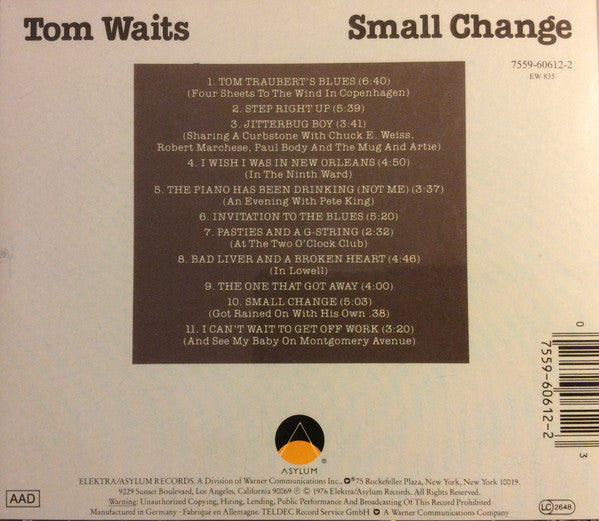 Tom Waits : Small Change (CD, Album, RE)