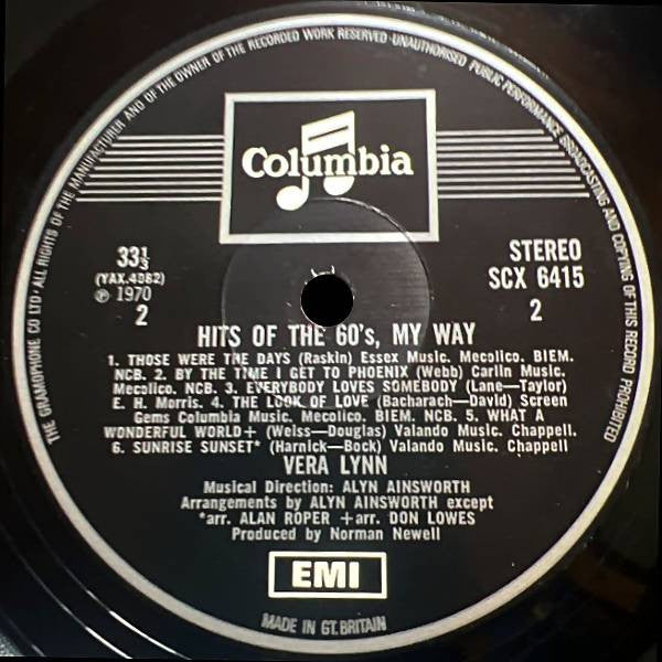 Vera Lynn : Hits Of The 60's - My Way (LP, Album)