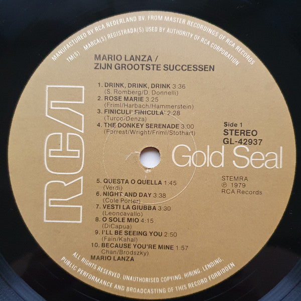 Mario Lanza : Zijn Grootste Successen (2xLP, Comp, Gat)