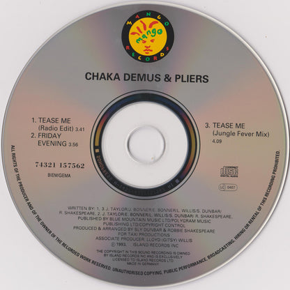 Chaka Demus & Pliers : Tease Me (CD, Maxi)