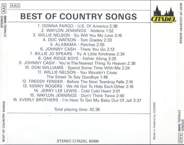 Various : Best Of Country Songs (CD, Comp)