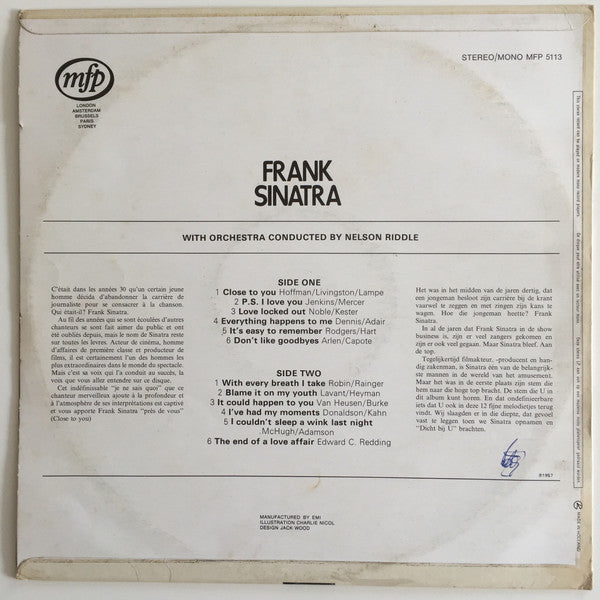 Frank Sinatra : Close To You (LP, Album, Mono, RE)