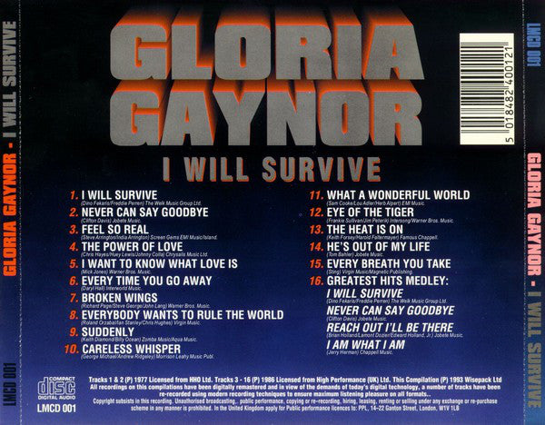 Gloria Gaynor : I Will Survive (CD, Comp, RM)