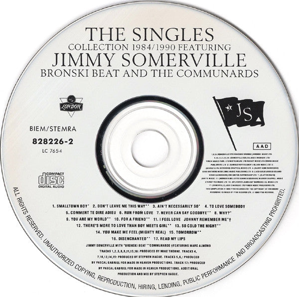 Jimmy Somerville Featuring Bronski Beat And The Communards : The Singles Collection 1984/1990 (CD, Comp)