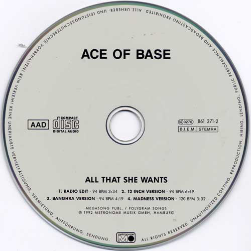 Ace Of Base : All That She Wants (CD, Maxi, M/Print, RE)