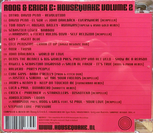 Roog & Erick E : Housequake Volume 2 (CD, Comp, Mixed)