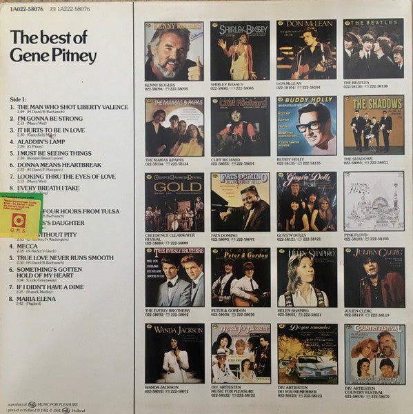 Gene Pitney : The Best Of Gene Pitney (LP, Comp)