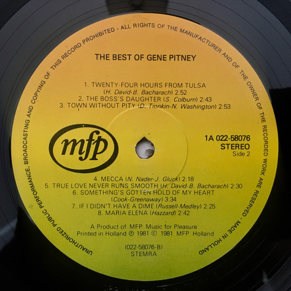 Gene Pitney : The Best Of Gene Pitney (LP, Comp)